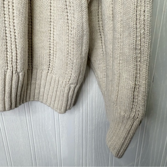 Chaps cream crewneck cable knit long sleeve sweater with logo size XL - Picture 5 of 10